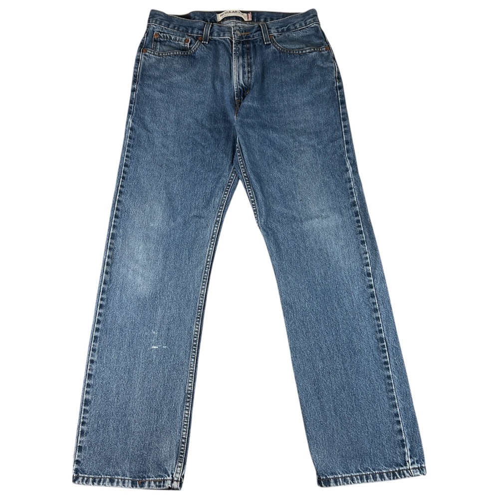 Levi's 505 Regular Fit Jeans Men's W33 L32 Straight Leg Medium Blue Wash